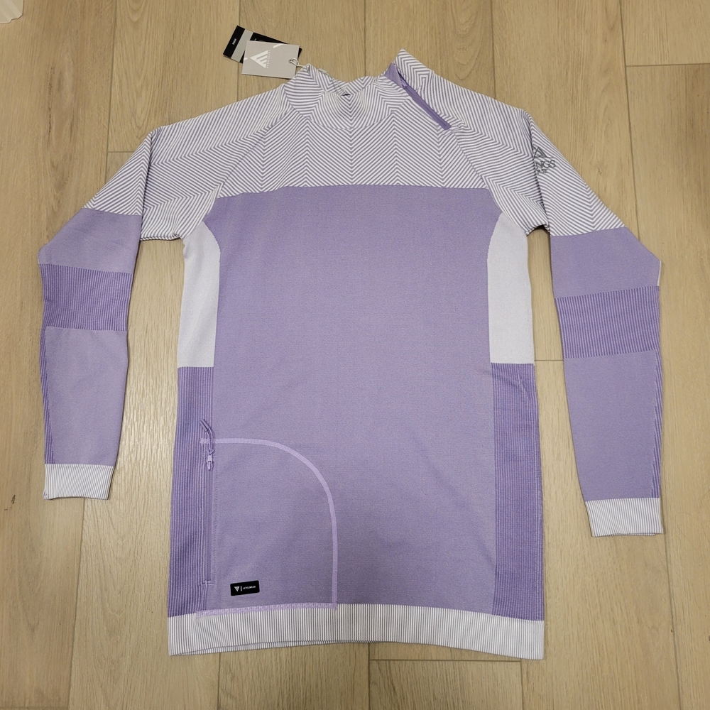 Women's Athletic Golf Purple and White Long Sleeve Top